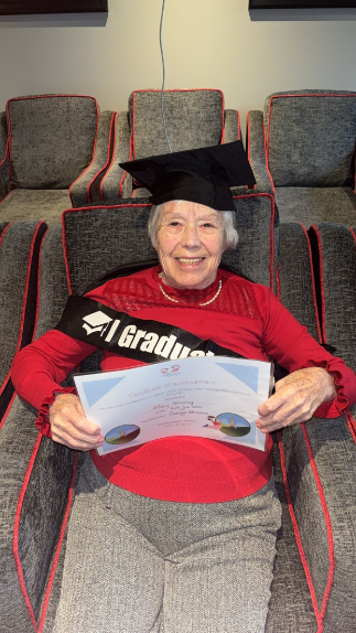 Resident holding french language certificate