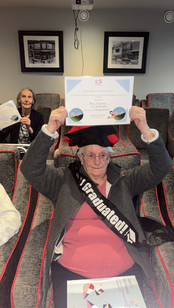 Resident holding french language certificate