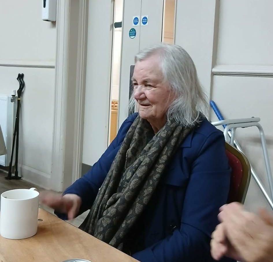 doreen smiling on a care home outing