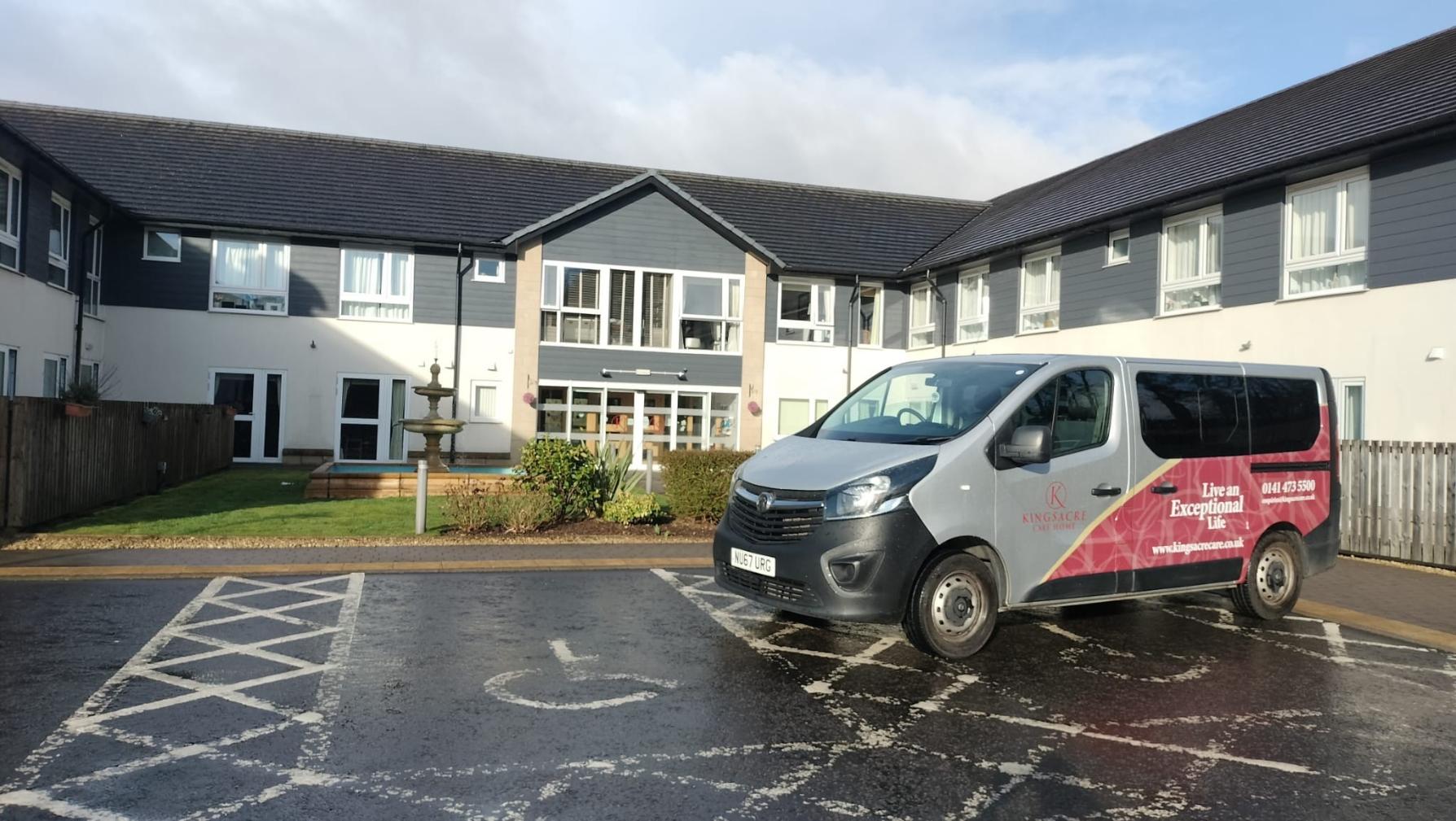 Minibus outside Kingsacre Care Home